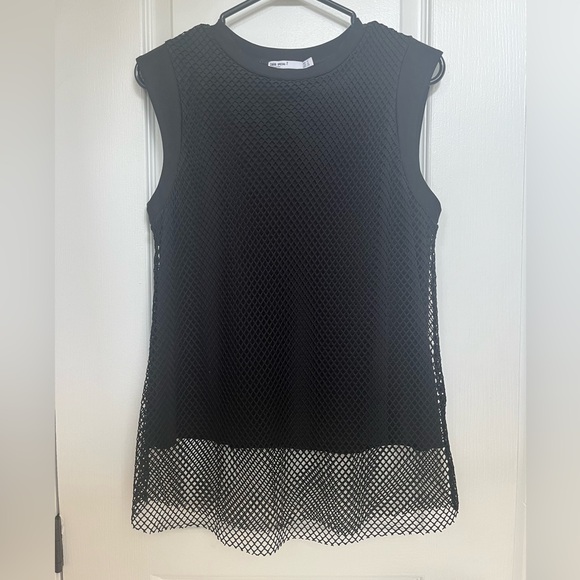 Zara armless mesh top with attached lining-black-size M US - Picture 4 of 12